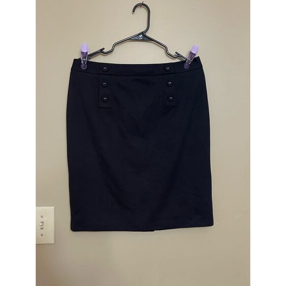 Talbots Women’s Black A-Line Button Skirt Petite 12 - Picture 2 of 10